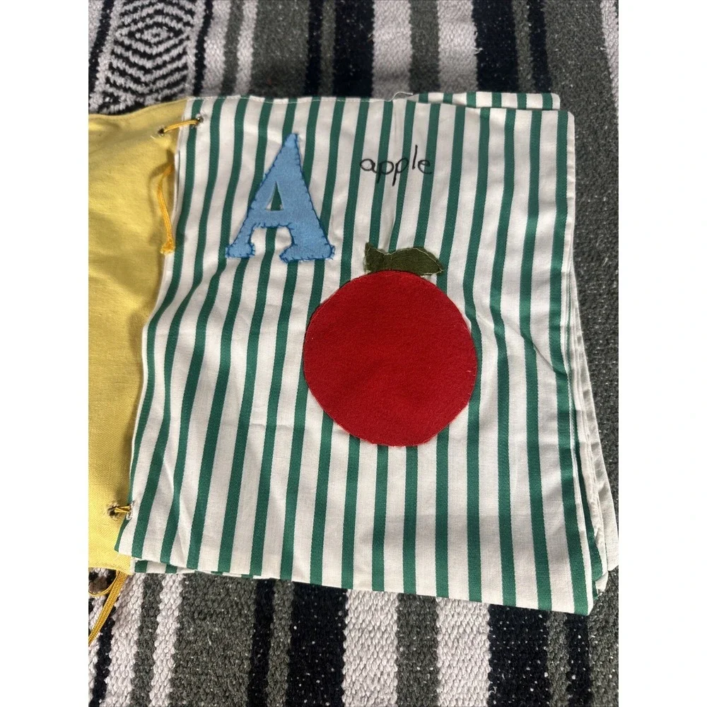 Vintage Gender Neutral‎ Handmade Fabric Quilted Sewn ABC Book for Toddler Child
